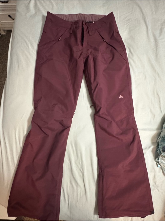 Burton Pants - Burton Maroon Snow Pants with Mountain Logo